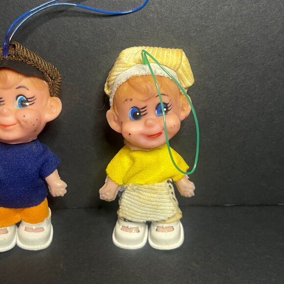 Vintage 1960s Lot of 3 AD Sutton & Sons Les Petites Mascottes Mini Elf Ornaments - Picture 4 of 8